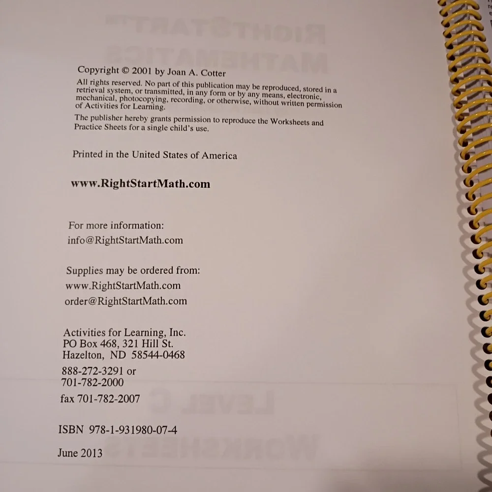 N/A rightstart mathematics